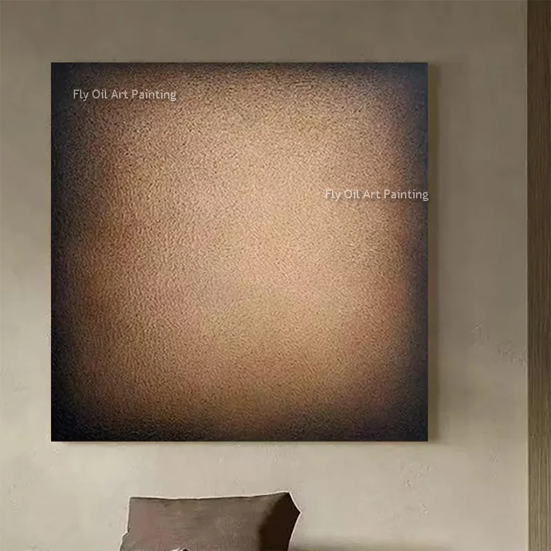 الأبيض الذهبي الأصفر دائرة مجردة سميكة قماش جدار الفن رسمت باليد بسيطة الأصلي الفني البني الأحمر النفط اللوحة للديكور