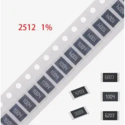 Resistencia SMD de 50 piezas, 2512, 0 ~ 10M, 0, 1%, 0,03, 3,3, 10, 12, 20, 30, 36, 47, 51, 82, 5,6, 100, 200, 680, 1K, 2K, 750 K, 10K, 20K, 22K, 6,8 K 1M 10M ohm