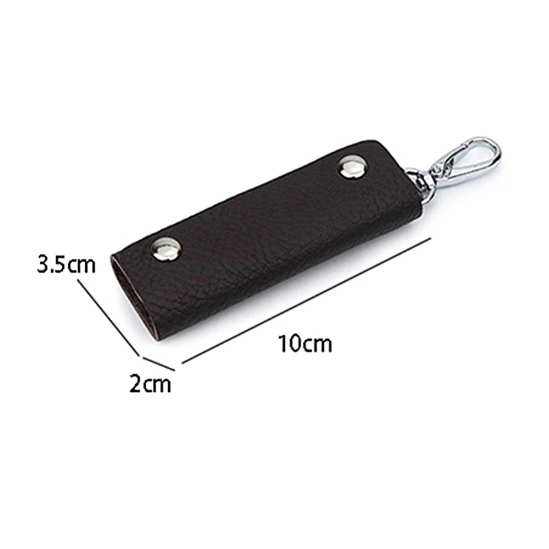 High-end Cowhide Retro Key Wallets Compact Access Card Organizer with Key Ring Anti-lost Keys Holder Unisex Key Bag as Gifts