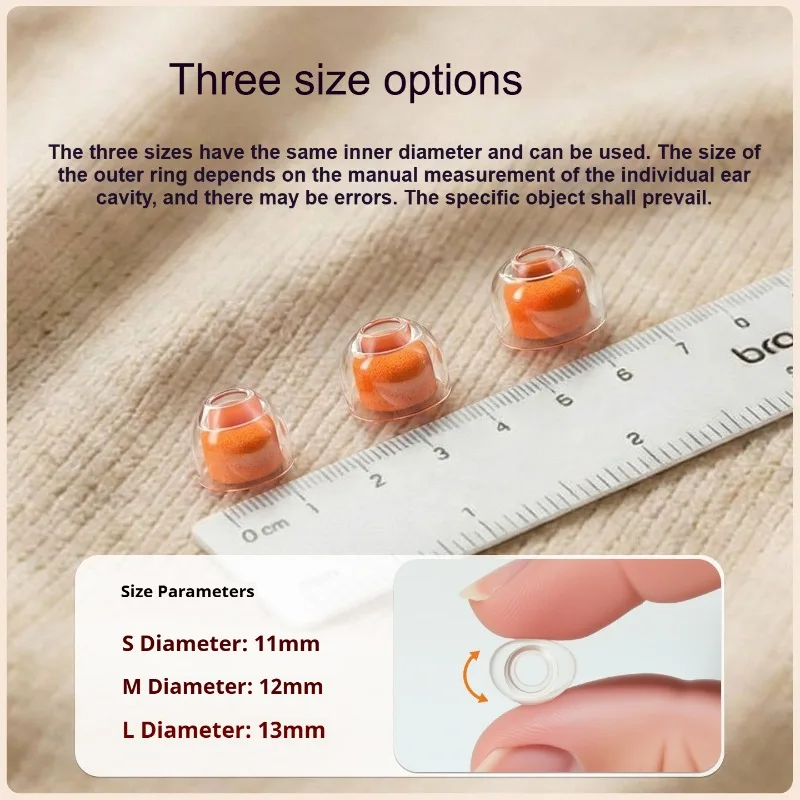 Liquid Silicone Sponge Ear Tips For Sony WF-1000XM6 Headphones Earbuds Noise-Canceling Orange Accessories for XM5/XM4 Ear Plugs view 4