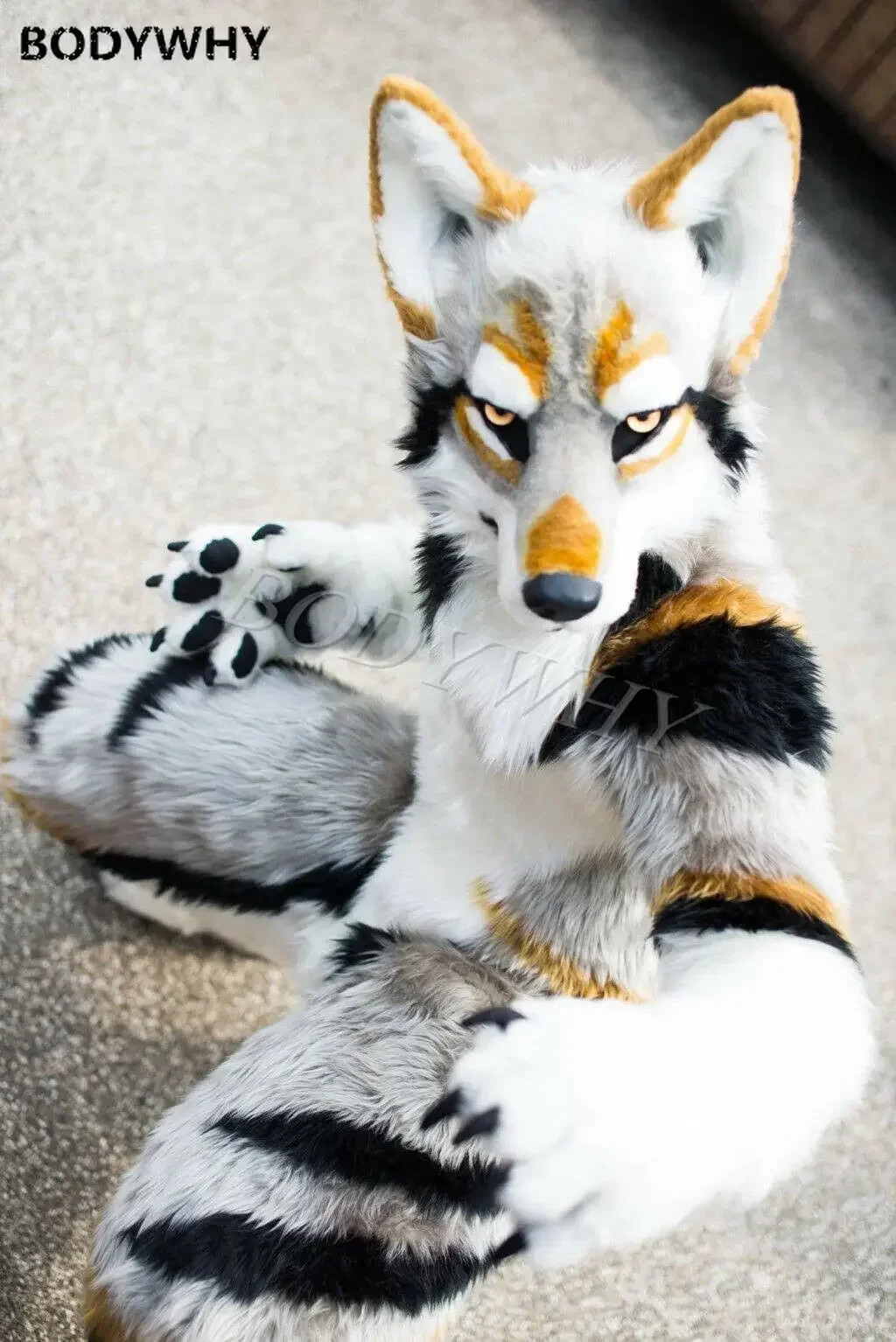 طويل الفراء فروي زي أجش الكلب الثعلب زي التميمة Fursuit الذئب تأثيري حفلة Fursuit هالوين البدلة تأثيري الكبار الحجم