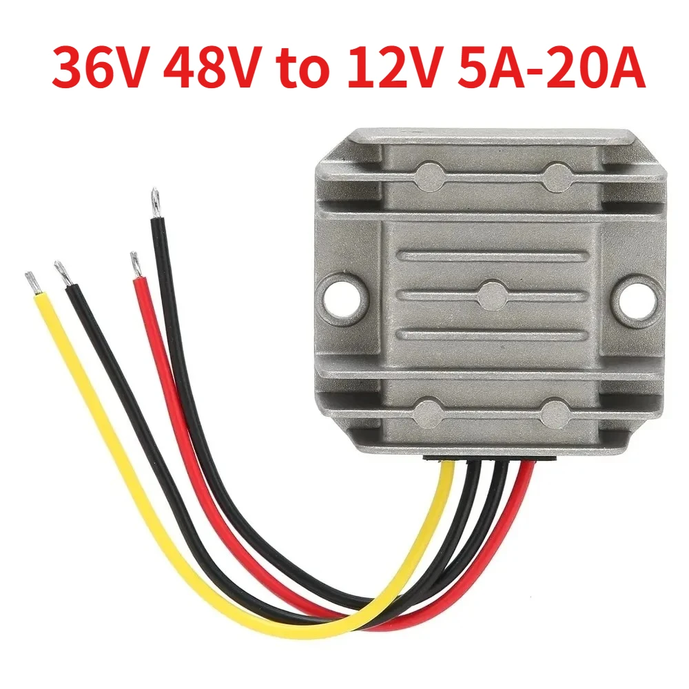 DC Voltage Reducer 36V/48V Step Down to 12V 5A 10A 15A 20A Converter High-Efficiency Synchronous Buck Regulator with Waterproof