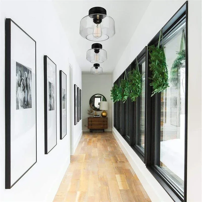 Nordic Modern Aisle Glass Ceiling Lamp Home Lighting LED For Bedroom Living Room Corridor Light Balcony Lights Home Decorations