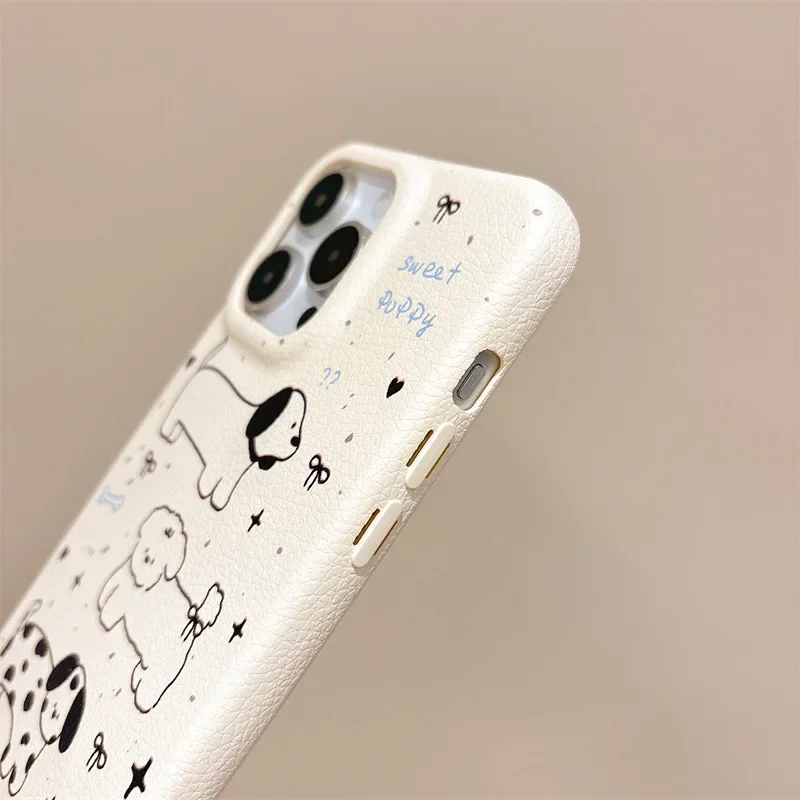 강아지 그래피티 휴대폰 케이스 커버, 아이폰 11, 12, 13, 14, 15, 16 프로 맥스용 충격 방지 케이스