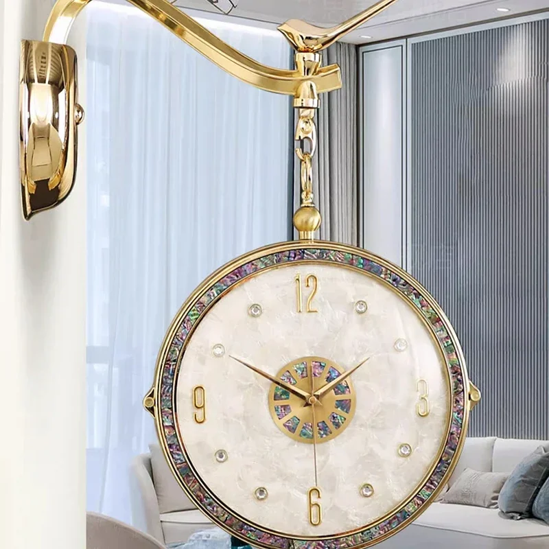 Aesthetic Bathroom Wall Clocks Round Silent Chinese Restaurant Simple Mechanism Clock Wall Vintage Reloj De Pared Home Decor