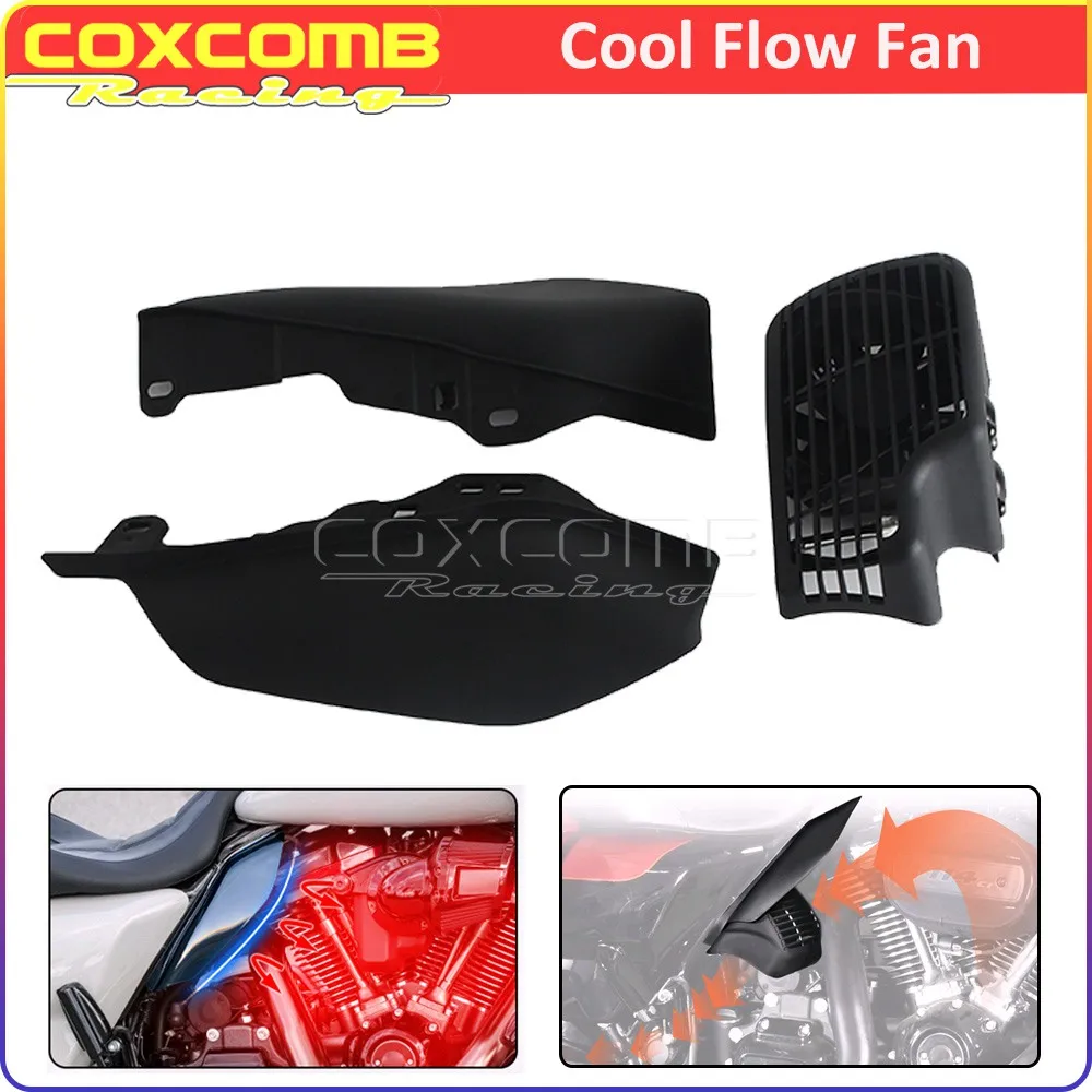 Motorcycle Cooling Radiator Cool Flow Fan Mid Heat Covers For Harley Tri Glide FLHTCUTG FLHTCUTGSE FLHTCUTG Revival Freewheeler