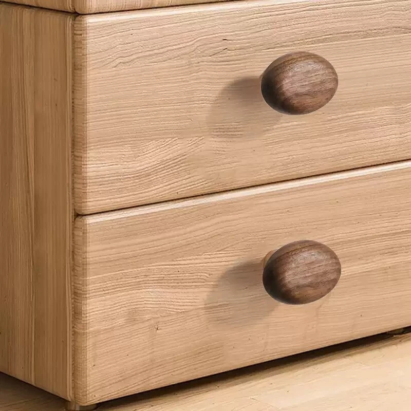 Nordic Kids Wooden Cabinet Handles Creative Cartoon Pebble Drawer Pulls  Natural Wood Knobs for Children's Room Wardrobe