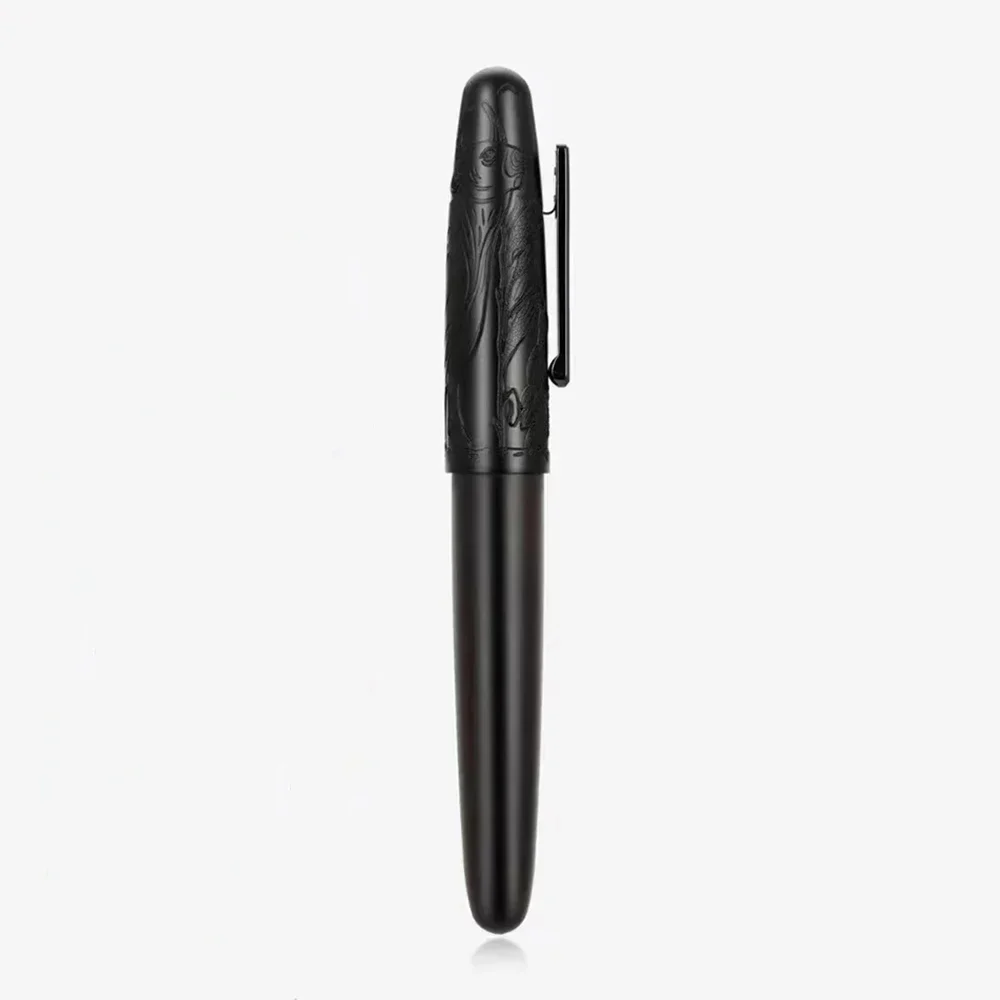 

Перьевая ручка Jinhao 9056A с тиснением быка, наконечник EF/F/M, деревянная и металлическая офисная ручка ручной работы для письма