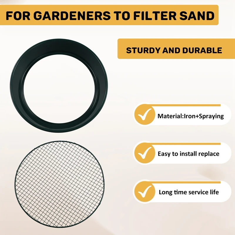 Mesh Sieve, Rock Garden Sieve Soil Sieve, Sand Sieve Set, Stackable Grader Gold Prospecting Pan