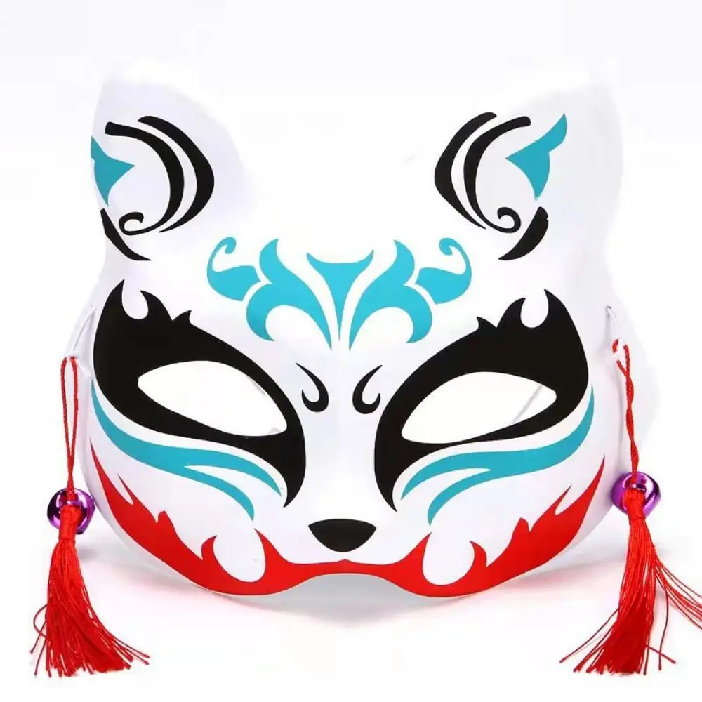 2 pçs portátil anime japonês raposas máscara pintados à mão anime festa adereços cosplay requintado anime cosplay acessórios festival