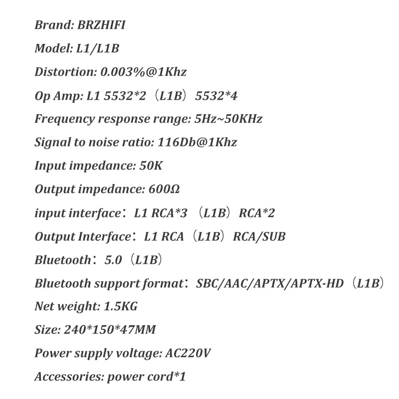 BRZHIFI Âm Thanh Tiền Khuếch Đại 2.0 2.1 HiFi Khuếch Đại Bluetooth 5.0 APTX-HD Preamp Với Hoạt Động Loa Siêu Trầm Đầu Ra AMP