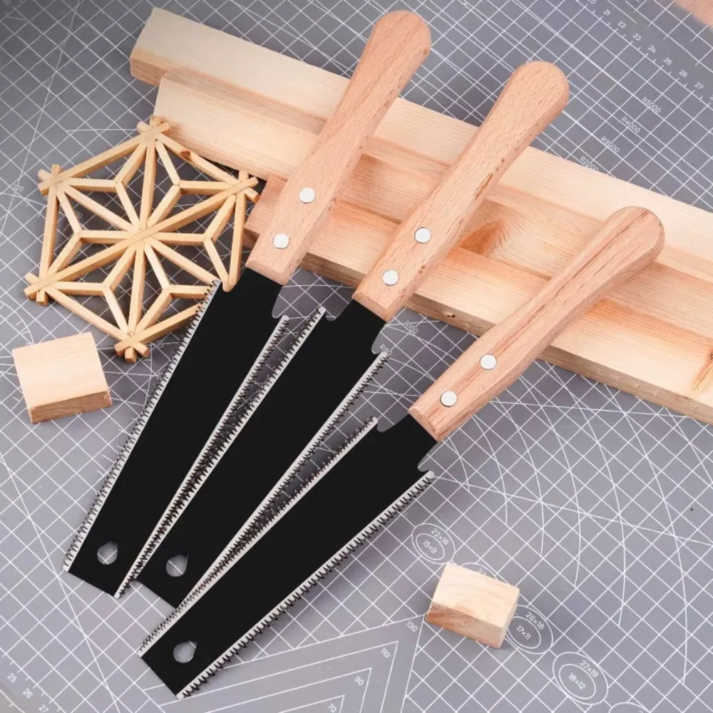 منشار يدوي مزدوج الجوانب من الفولاذ SK5 أداة نجارة ذات أسنان دقيقة على الطراز الياباني منشار حديقة مرن #4