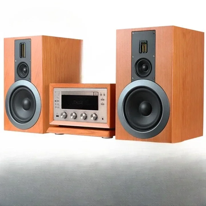 CD\ DVD Player Combination Desktop Audio Tube TV Bluetooth 5.0 Bookshelf Set HIFI Sound Wooden Large Speaker Computer