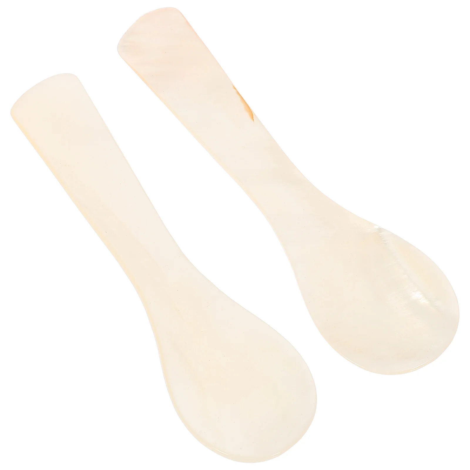 

2Pcs Spoons White Natural Shell Caviar Serving Coffee Ice Cream Dessert Tasting Tiny Spoons Seashell Spoon