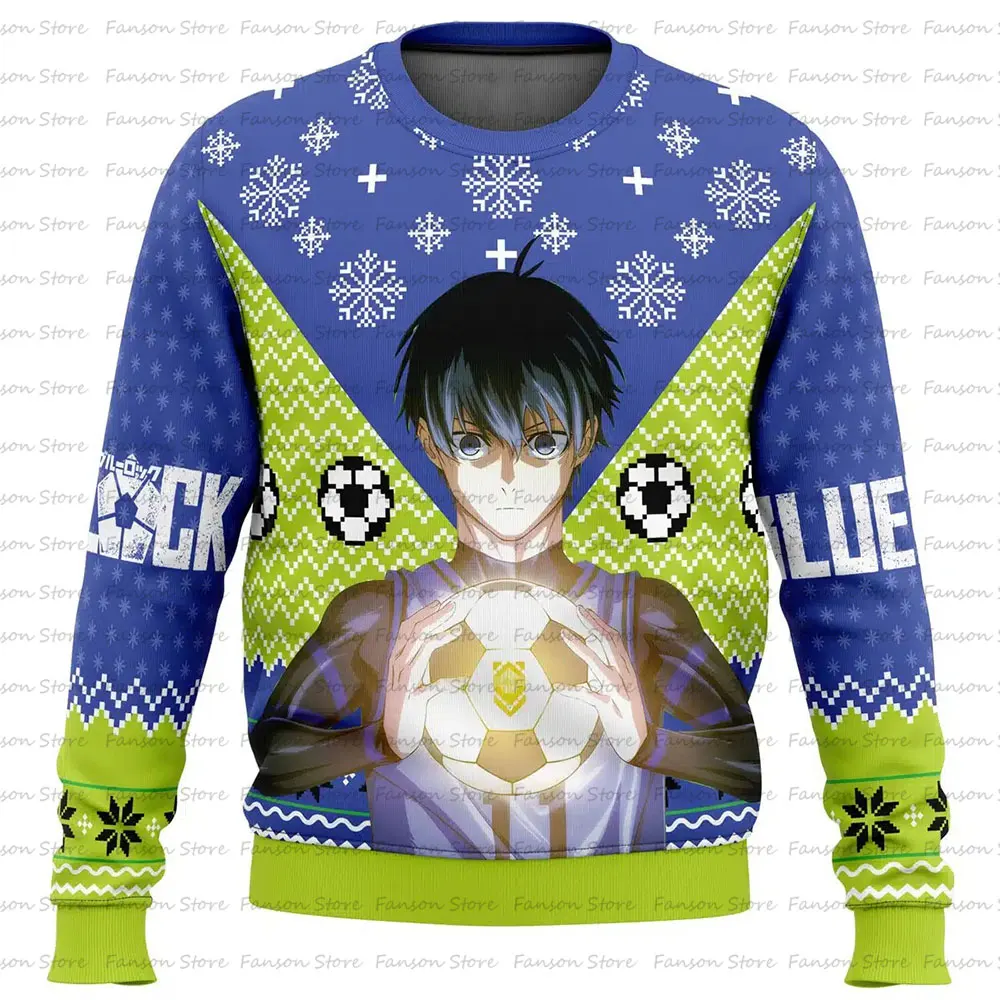 Blue Lock Ugly Christmas Sweater 2025 New Fashion Men Pullover Tops Japan Style Cartoon Anime Women Hoodie Sweatshirt