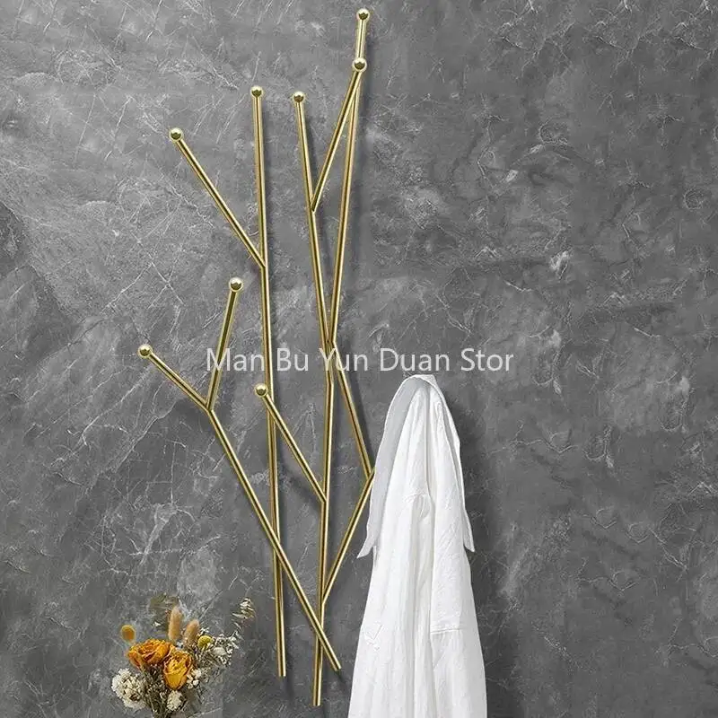 

Closet Organizer Hangers Clothes Rack Clothes Wall Drying Rack Golden Entrance Hanger Jackets Wieszaki Na Ubrania Home Furniture
