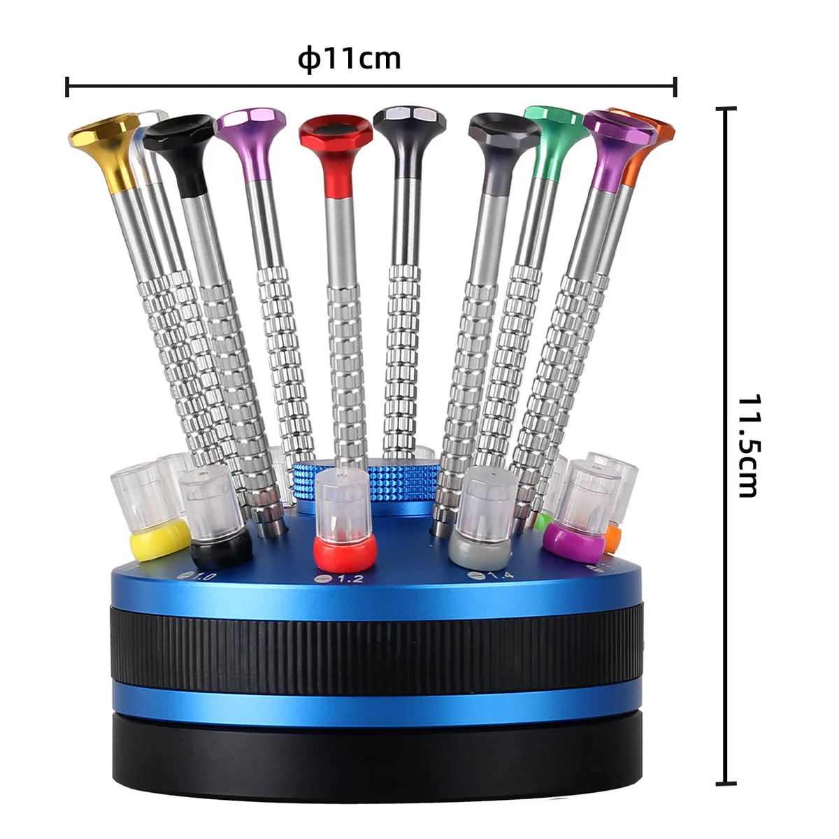 10PCS Precision Alloy Metal Screwdriver Set Non-Slip Ball Bearing Slotted Cross 0.6-2.0mm Watch Jewelry Repair Screwdriver Tools