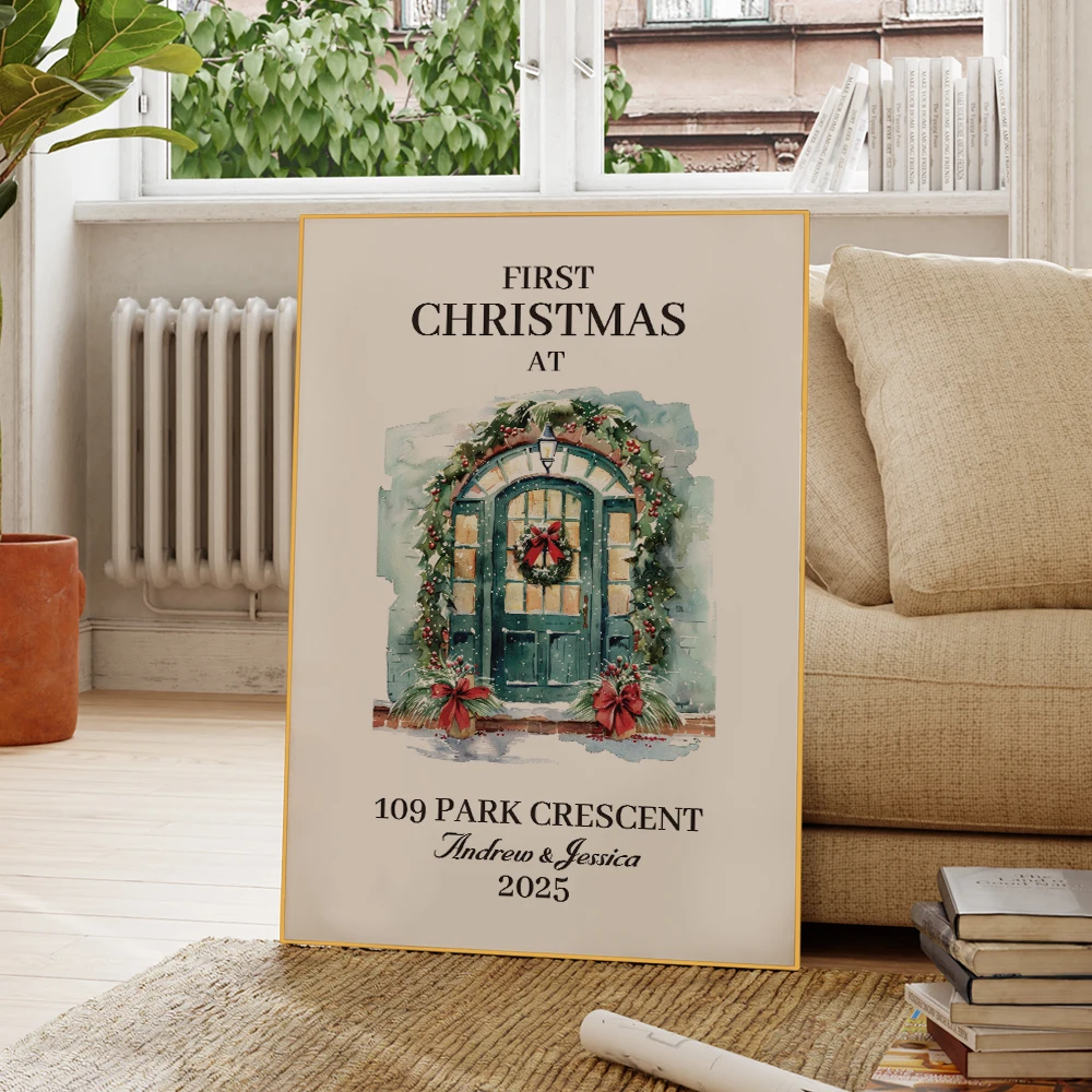 1pcs Personalized Custom Name Memorial Christmas Party Wall Art Print Picture For Christmas Living Room Kids Home Decor Gift