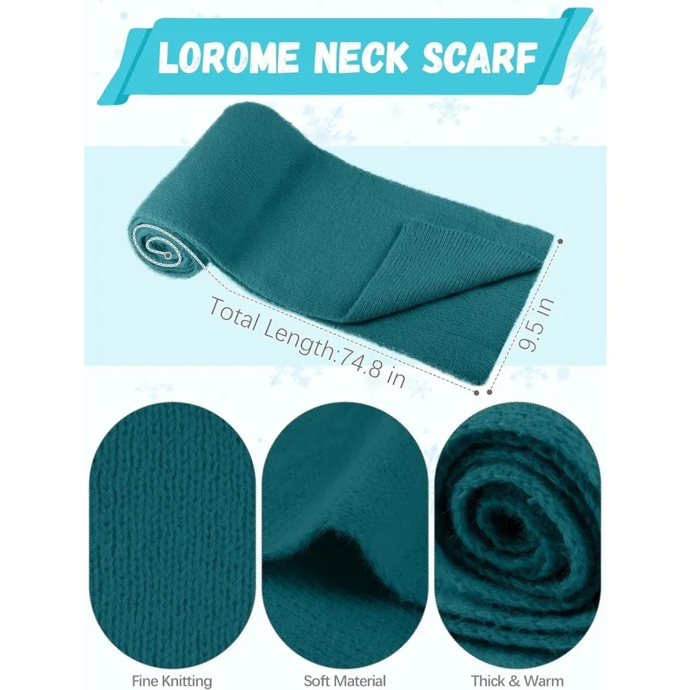 الشتاء قبعة قبعة وشاح قفازات، الدافئة الصوف متماسكة قبعة وشاح طويل الرقبة أدفأ شاشة تعمل باللمس قفازات الشتاء مجموعة هدايا للنساء