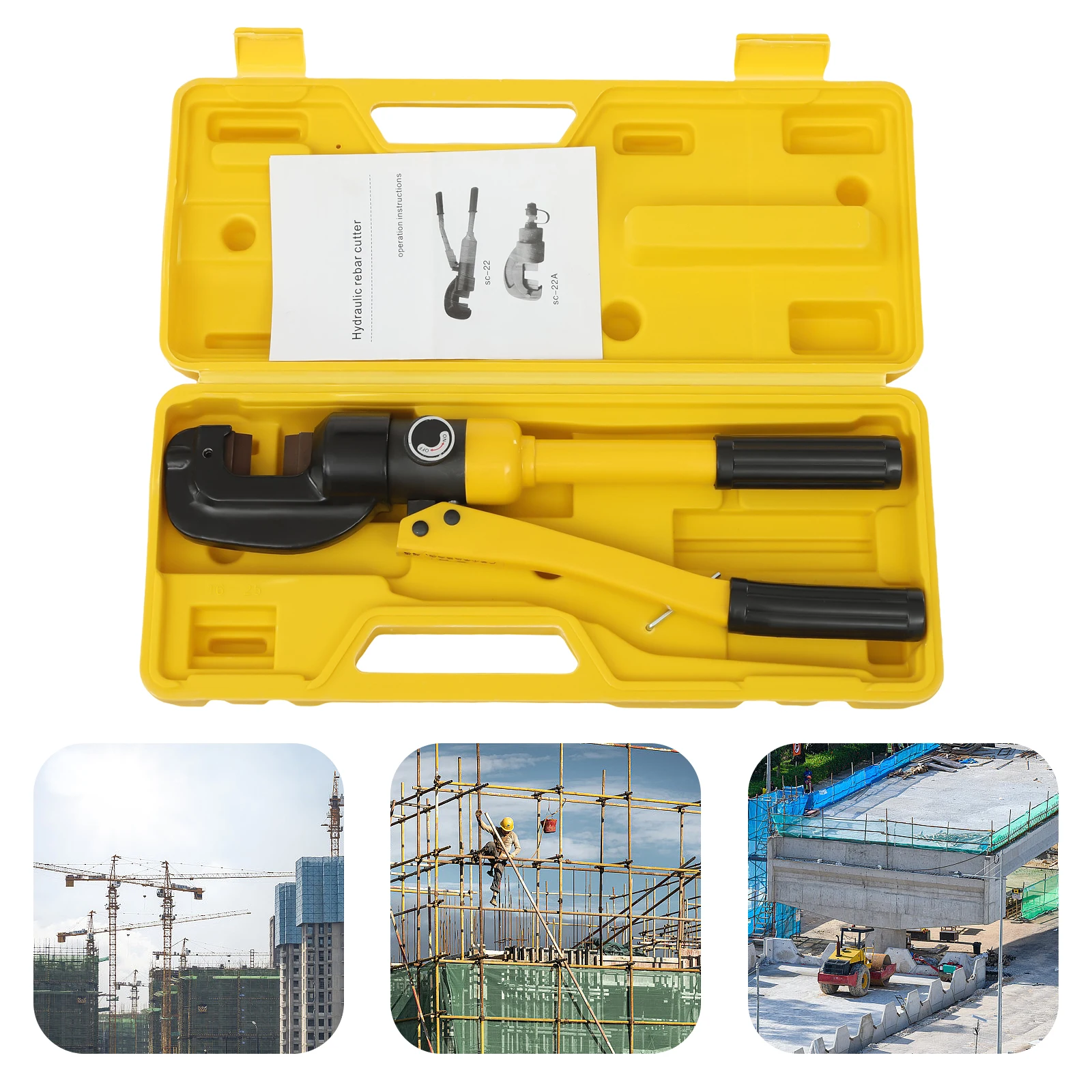 8トン油圧鉄筋カッター、ポータブルボックス付き、鋼棒、金属チェーン、丸鉄用の切断能力0.63インチ