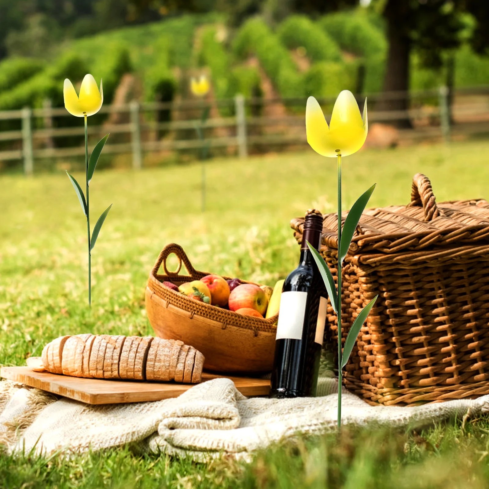 

Metal Garden Decoration Outdoor Yard Flower Stake Metal Flower Decor Spring Patio Decor Decorative Garden Stakes