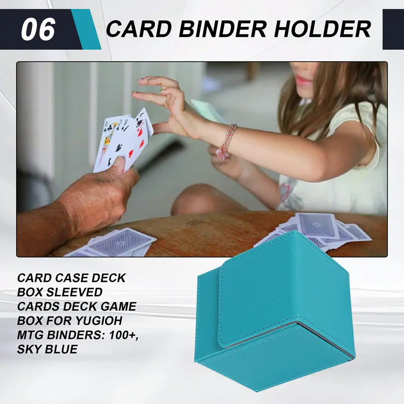 علبة البطاقات صندوق سطح السفينة الأكمام بطاقات سطح السفينة صندوق الألعاب لمجلدات Yugioh MTG: 100+