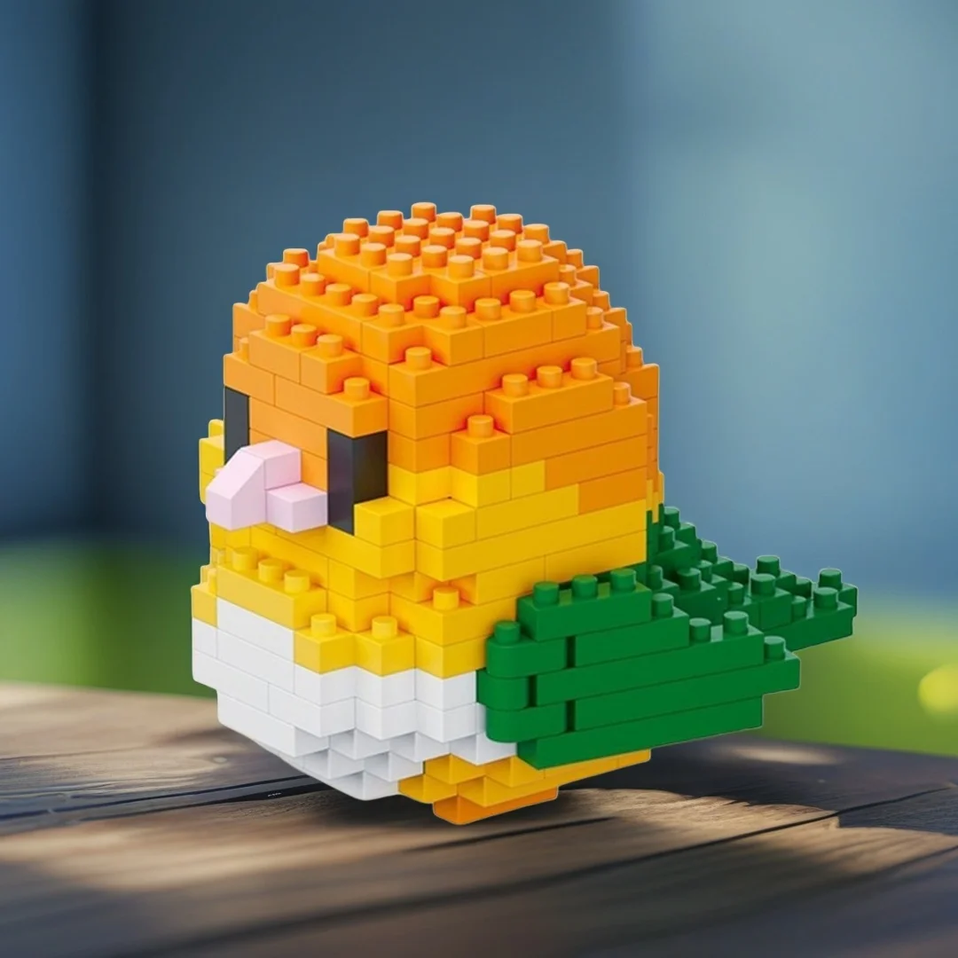 KNEW BUILT Pet Parrot Micro Mini Building Block Toy-Desktop Decor,Home Ornament,Geschenk für Mädchen,Kinder,Weihnachten,Memorial Anlässe – Detail 4