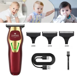 MAGICFUL Childern Mine Trimmer Men And Baby 0 MM T Blade Electric Clipper Rechargeable Barber Haircut Machine Home Beard Shave