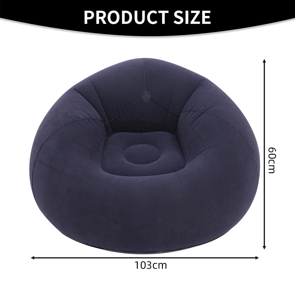 Lazy Inflatable Sofa Portable Foldable Pvc Flocking Single-Person Inflatable Sofa Lounger Seat for Outdoor Camping image 5