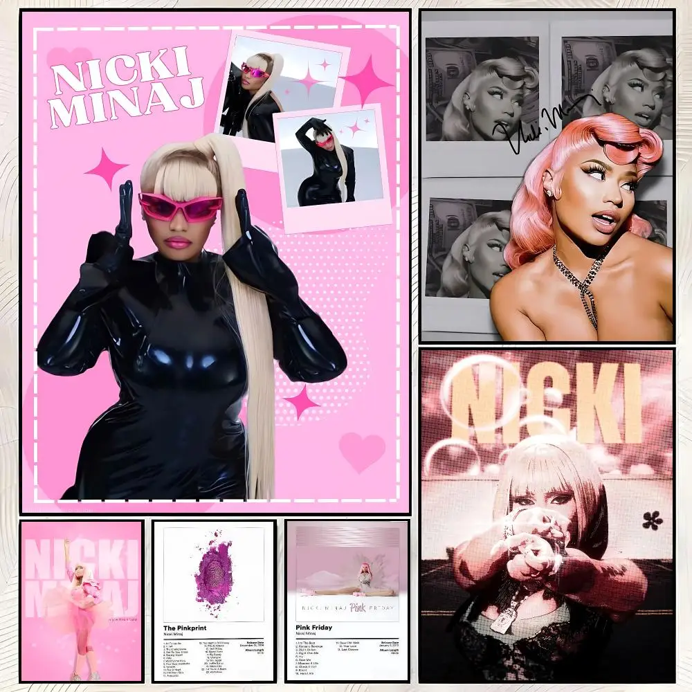 Rapper N-Nicki Minaj Poster Trendy HD PP Paper Waterproof Wall Art Print for Bedroom Living Room Decor
