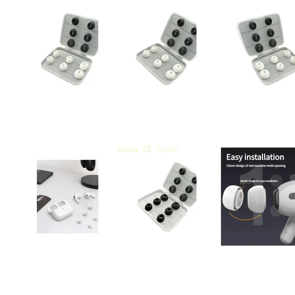 M5TD 12 Đoạn nghe Silicone Silicon được đặt với hộp lưu trữ cho /pro2