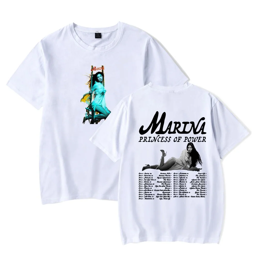 Marina Princess Of Power Tour Merch T-Shirt Women Men Casual Crewneck Short Sleeve Fashion Tee