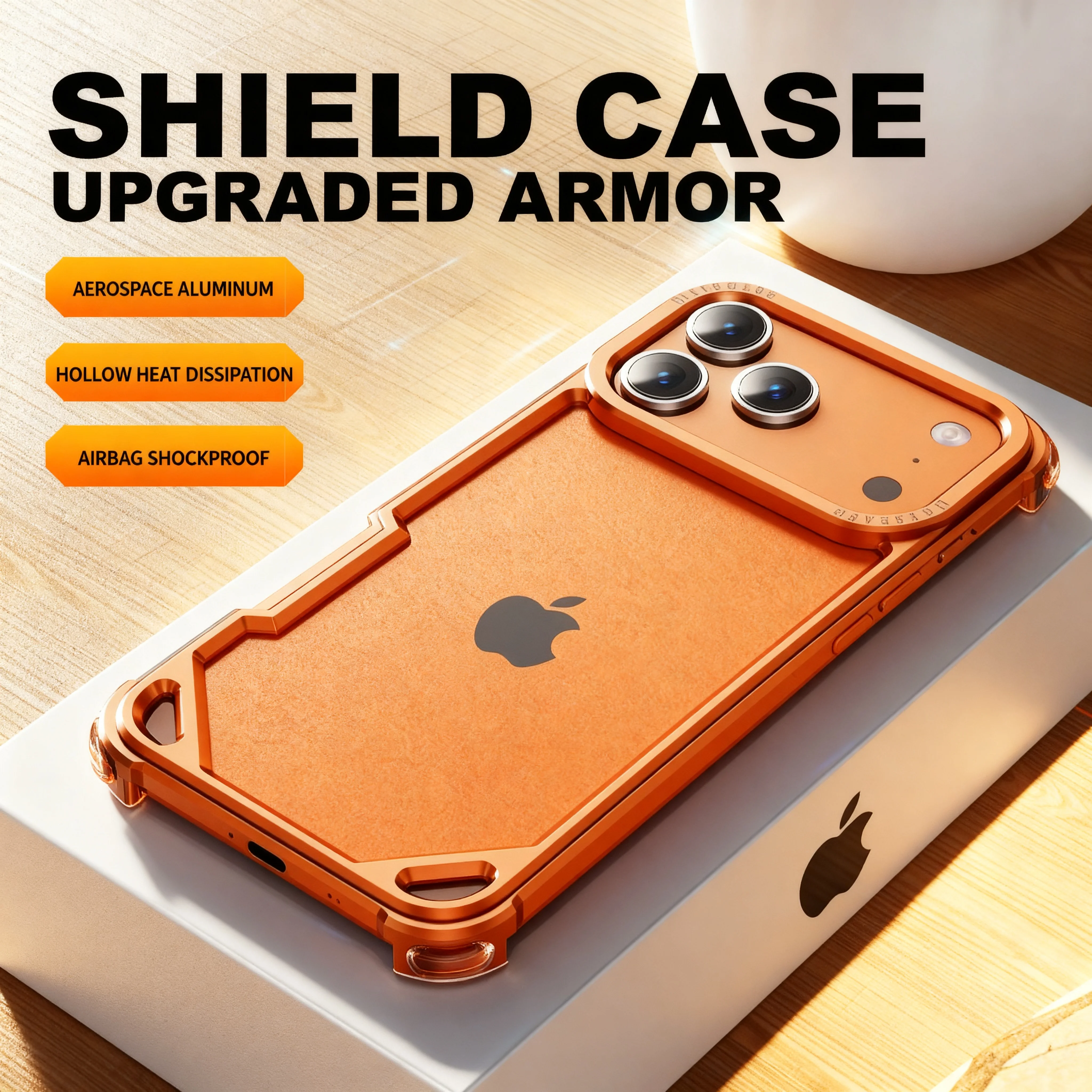 

Минималистичный металлический безрамный чехол для телефона для iPhone 15 16 17 Pro Max 17 AiR, бампер из алюминиевого сплава, противоударный защитный чехол