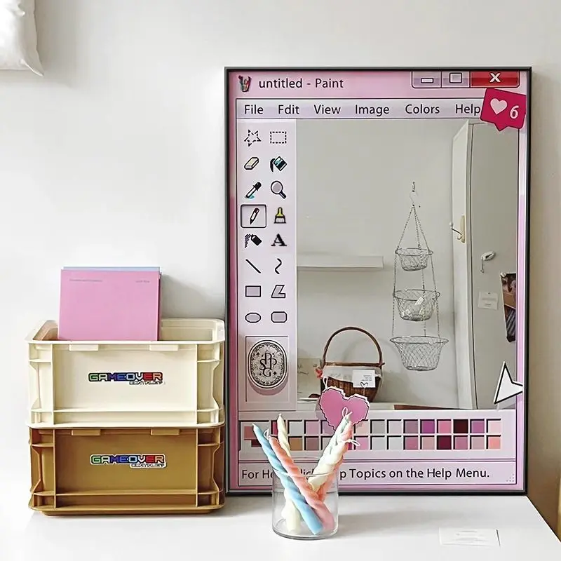 Adornments Dopamine Korean Style Creative Niche Bedroom Nightstand Desktop Mirror Adornments High Appearance Level