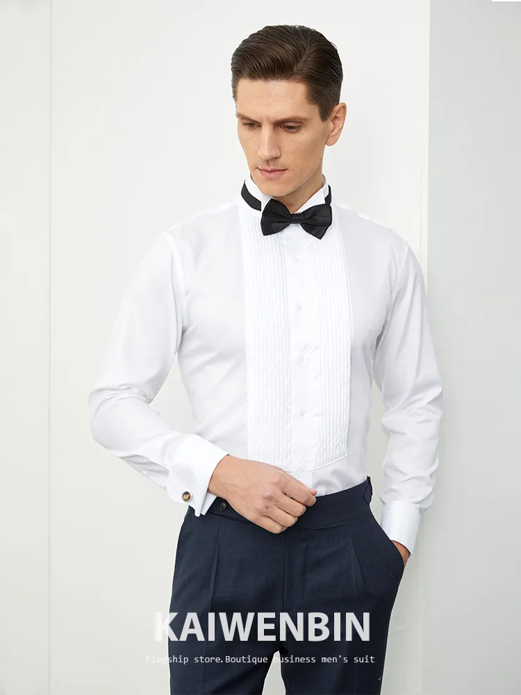 

Dress Shirt Non-Iron Cotton Slim White Wrinkle-Resistant Formal Business Shirt Versatile Long Sleeve