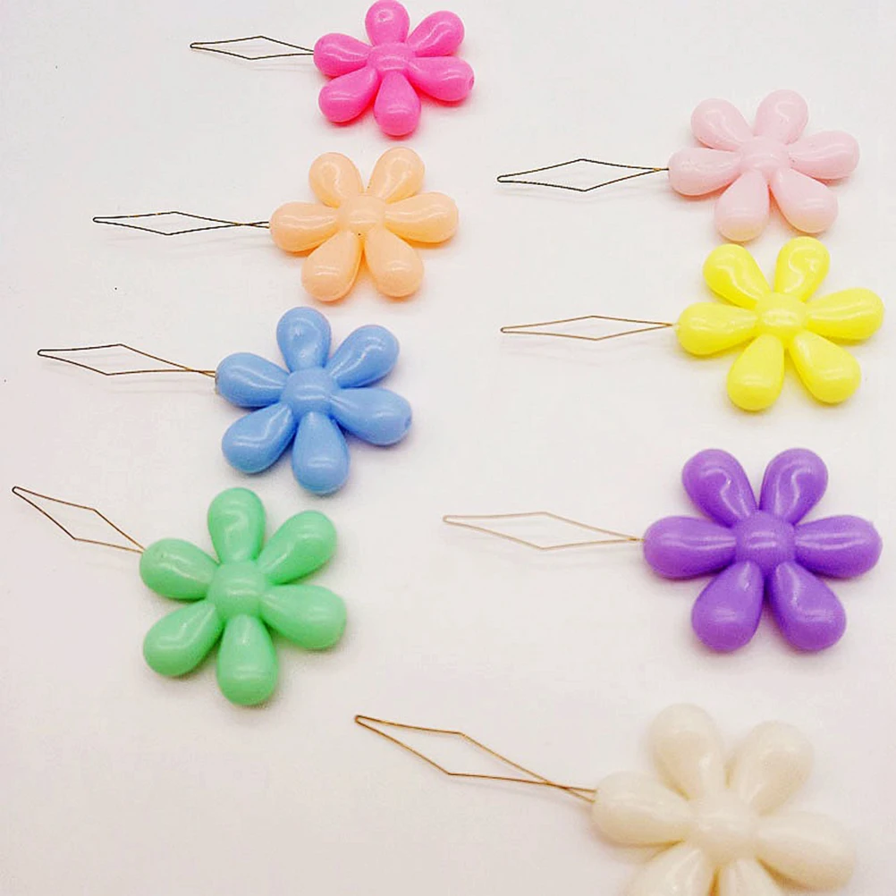 20Pcs Needle Threaders Flower Design Easy Threading Tool for Hand Machine Needles DIY Sewing Crafts Thread Maker Wire Loop