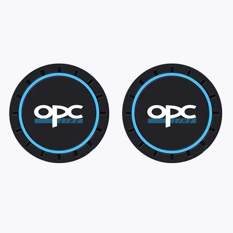 2pcs Car Water Cup Slot Protective Mat Silicone pad For opel OPC Auto Non-slip mat accessories