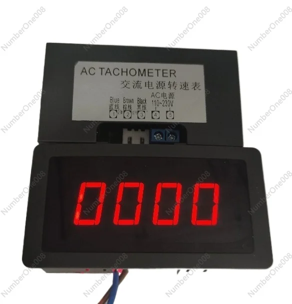 220V AC Digital Tachometer High Precision RPM Meter with Hall Sensor for Motor Engine Speed Test