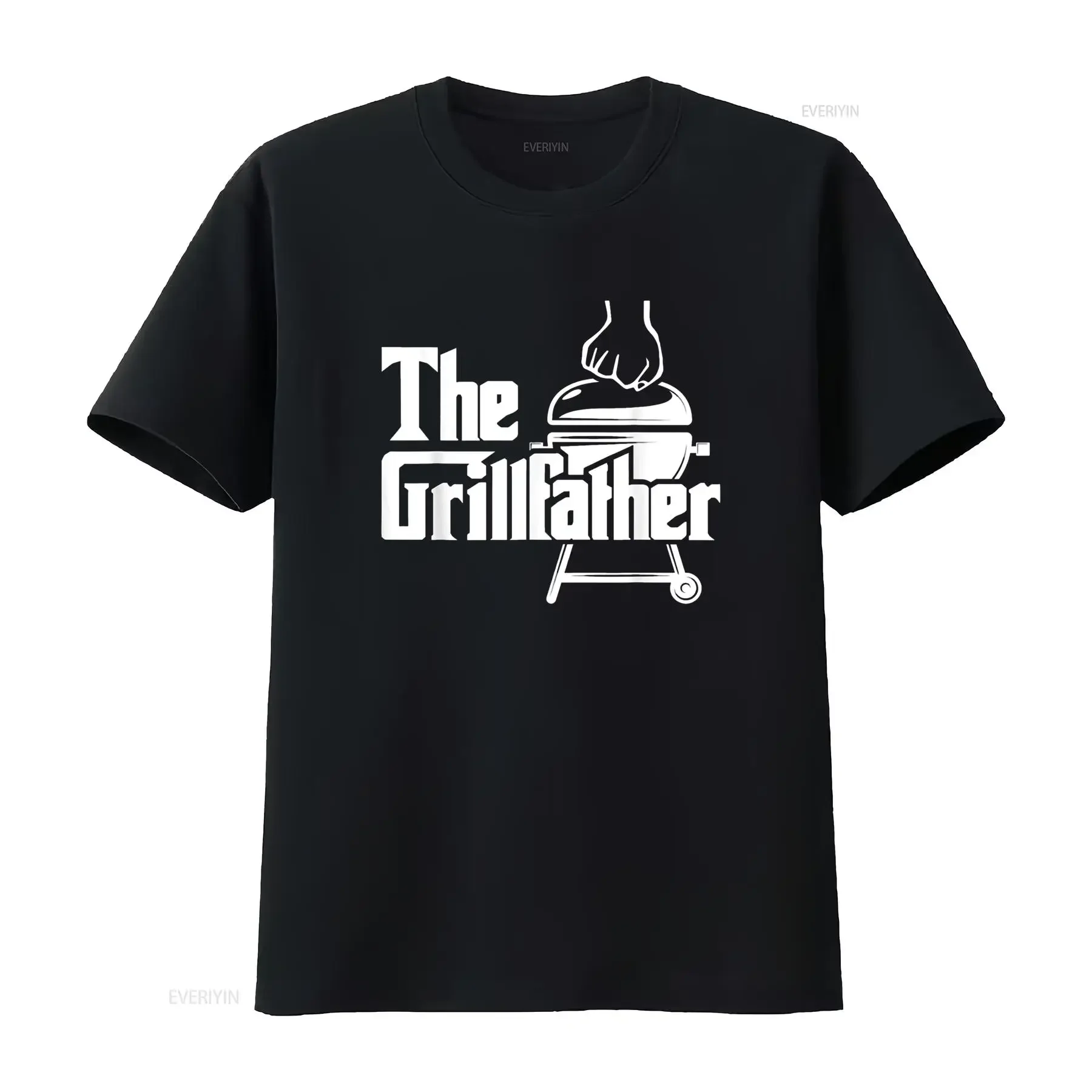 تي شيرت The Grillfather Pitmaster BBQ Lover Smoker Grilling Dad تي شيرت عتيق مغسول وممتد موضة ملابس الشارع الشهير للجنسين