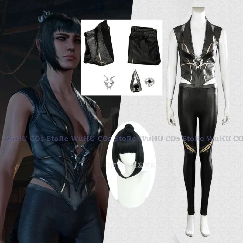 Baldens Cos Gate 3 Cosplay Shadowheart Costume Fantasia Disguise Adult Women Leather Pants Outfit Female Halloween Carnival Suit