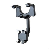 X6HF Car Phone Rearview Mirror Mount 360 Degree Rotatable ABS Quick Installation for Most Smartphones Phone Holder