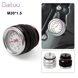 New M30X1.5 Motorcycle Fuel Cap Tank Oil Temperature Gauge Engine Valve Cover Oil Filler Cap For 87-98 Kawasaki 650 KLR CAP021