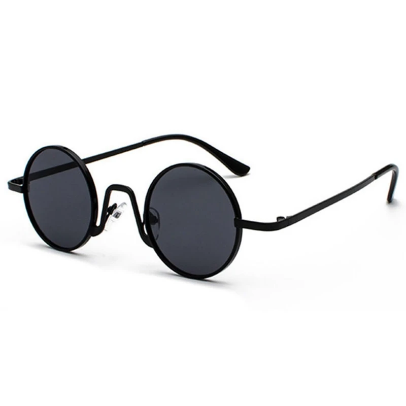 Round Sunglasses Brand Design Women Men Sunglasses Black & Black Gray & Clear Square Sunglasses Female Pink & Silver