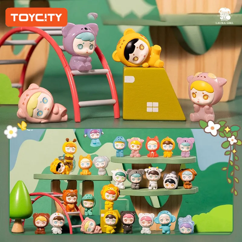 TOYCITY LAURA "ماذا هو في حديقة الحيوان؟" Stick & Play Blind Box - مجموعة مغناطيس الثلاجة على شكل حيوانات كرتونية، هدية لطيفة قابلة للجمع