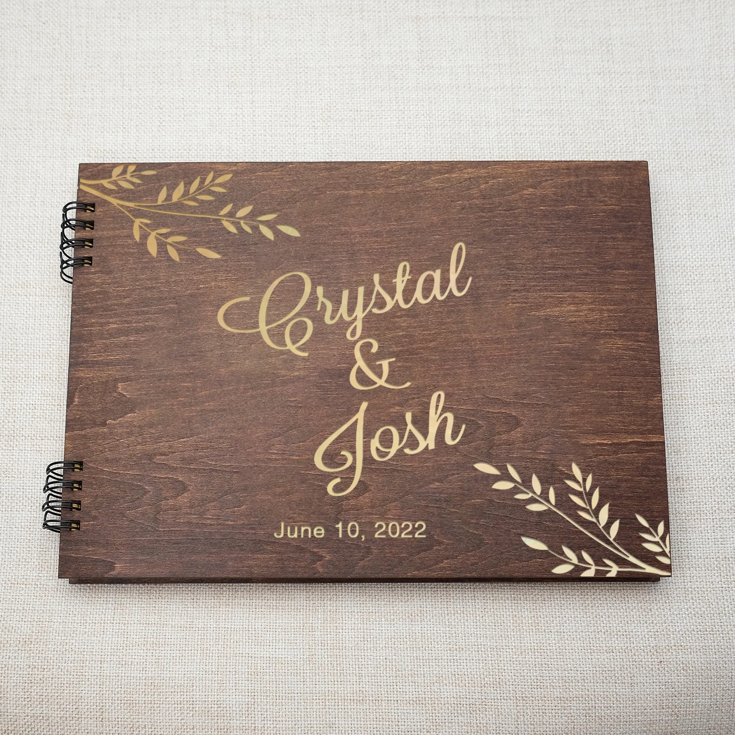 Personalized Wedding Guest Book, Custom Wedding Signature Book, Engraved Signing Book for Weddings