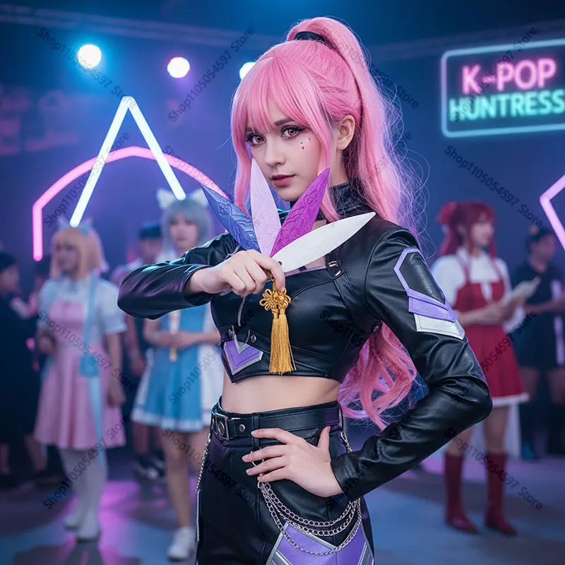 الكرتون K-pop شيطان هنتر زوي لعب الأدوار الدعائم نبال السيوف سكين الملحقات البلاستيكية اليدوية تزيين مُثبت هدايا الحفلات #4