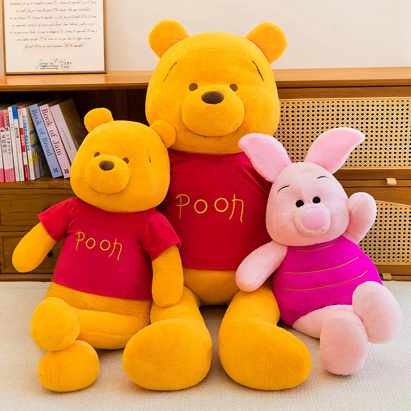 80-140cm Winnie The Pooh Kissen Plüschtiere Ferkel Langbeinig Niedliche Große Plüschfigur Geburtstags-Geschenk Stofftier für Kinder Weihnachten