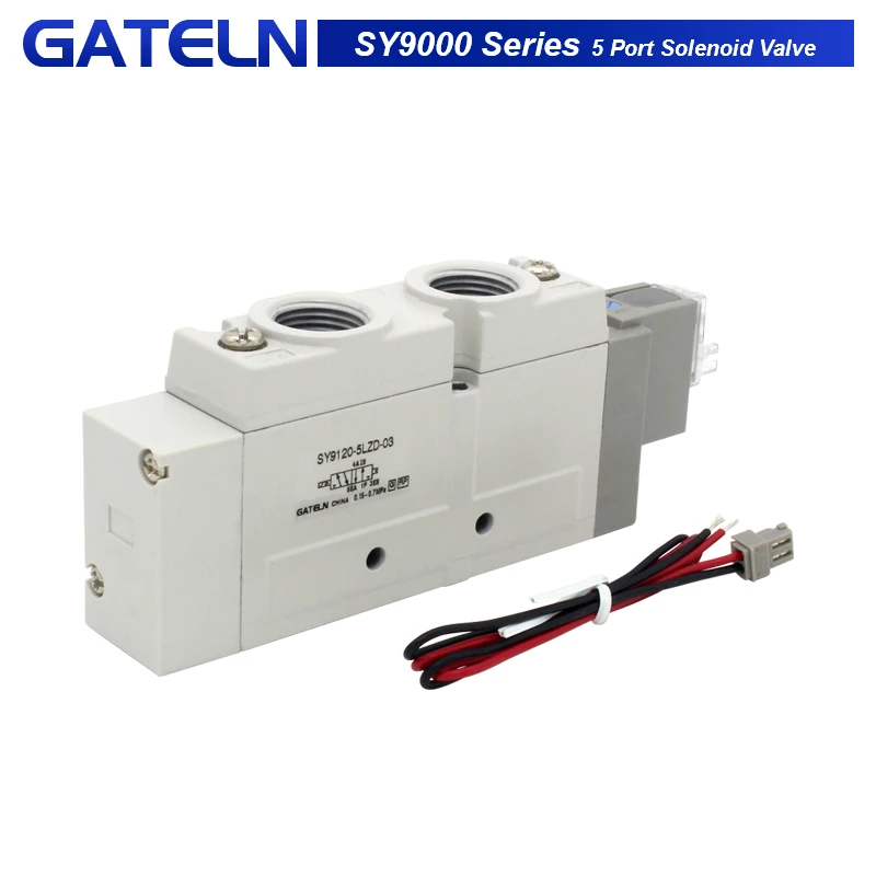 SMC Type high quality 5 port 2 Solenoid Valve SY9120-3LZD/4LZD/5LZD/6LZD Normal Close Internal Pilot Automation Valve