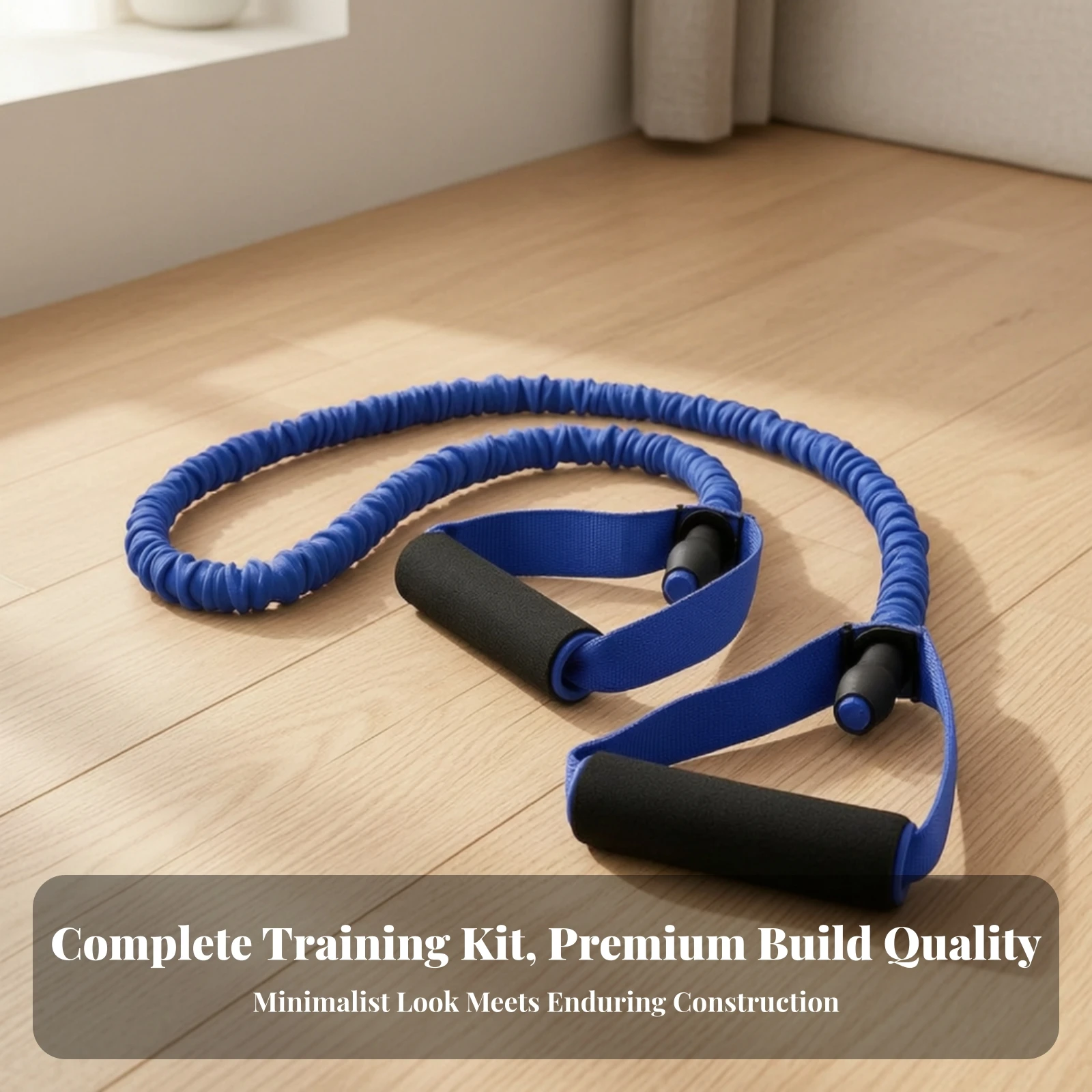 Resistance Tube with Safety Sleeve Padded Sleeved Resistance Band Fitness Equipment Non-Slip for Athletes, Strength Training