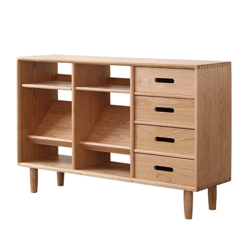 

Solid wood simple wall locker office magazine cabinet creative floor low bookcase living room home bookshelf
